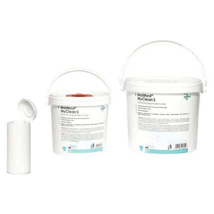 Produkt und Gruppenbild MaiMed MyClean S Spendersysteme