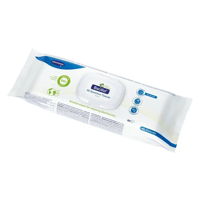 Bacillol 30 Sensitive Tissue green XL 80 Tücher | Desinfektionstücher - Inkontinenz-markt.de