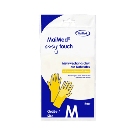 MaiMed easy touch Latex Haushaltshandschuh 1 Paar Gelb - Inkontinenz-markt.de