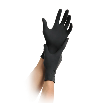 Schwarze Latexhandschuhe | MaiMed BLACK LX 100 Handschuhe - Inkontinenz-markt.de