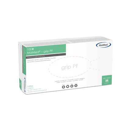 MaiMed Grip PF Latexhandschuhe beige 100 Stück - Inkontinenz-markt.de