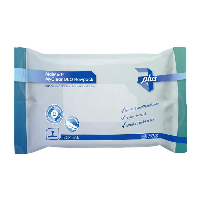 MaiMed MyClean DUO Flowpack 50 Blatt Händedesinfektion & Flächendesinfektionstücher - Inkontinenz-markt.de