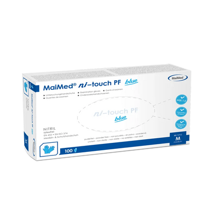 MaiMed ni-touch PF Nitrilhandschuhe Blau 100 Stück - Inkontinenz-markt.de