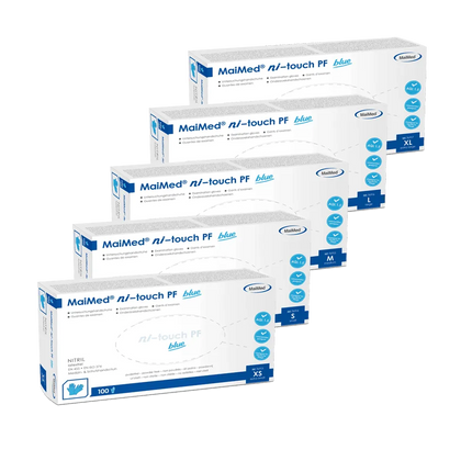 MaiMed ni-touch PF Nitrilhandschuhe Blau 100 Stück - Inkontinenz-markt.de