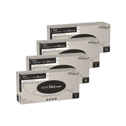 Nitrilhandschuhe Schwarz | MaiMed Nitril Black Basic 100 Handschuhe - Inkontinenz-markt.de