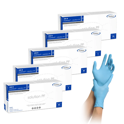 Nitrilhandschuhe blau | MaiMed Solution PF 200 Handschuhe - Inkontinenz-markt.de