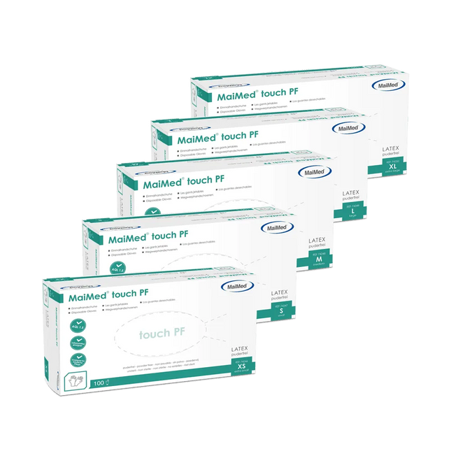 MaiMed touch PF Latexhandschuhe Beige 100 Stück - Inkontinenz-markt.de