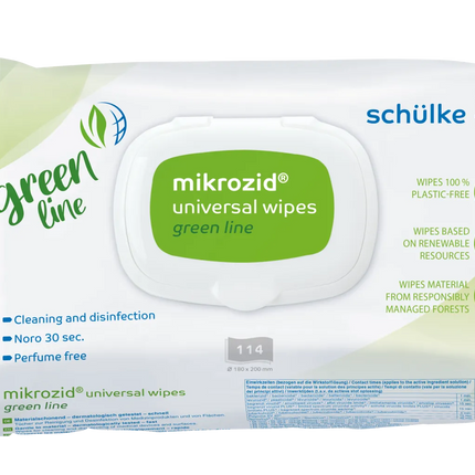 Mikrozid Universal Green Line Wipes 114 | Schülke Desinfektionstücher - Inkontinenz-markt.de