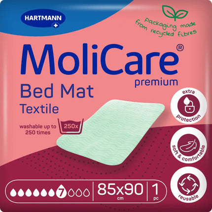 MoliCare Premium Bed Mat Textile 7 Tropfen | Waschbare Bettschutzeinlage 85x90cm - Inkontinenz-markt.de