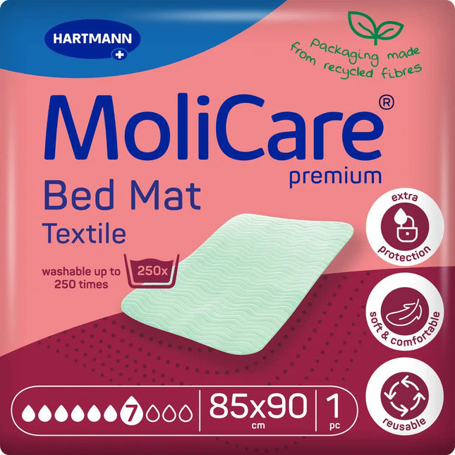 MoliCare Premium Bed Mat Textile 7 Tropfen | Waschbare Bettschutzeinlage 85x90cm - Inkontinenz-markt.de