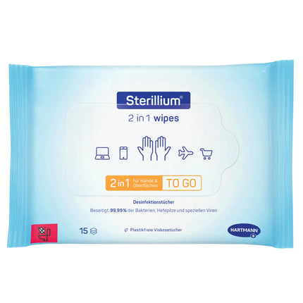 Sterillium 2 in 1 Wipes | 15 Desinfektionstücher - Inkontinenz-markt.de