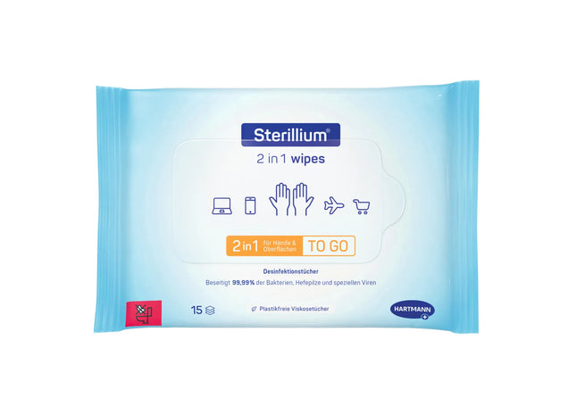 Sterillium 2 in 1 Wipes | 15 Desinfektionstücher - Inkontinenz-markt.de