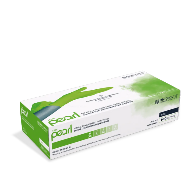 Unigloves LIME PEARL® Nitrilhandschuhe limette - Inkontinenz-markt.de