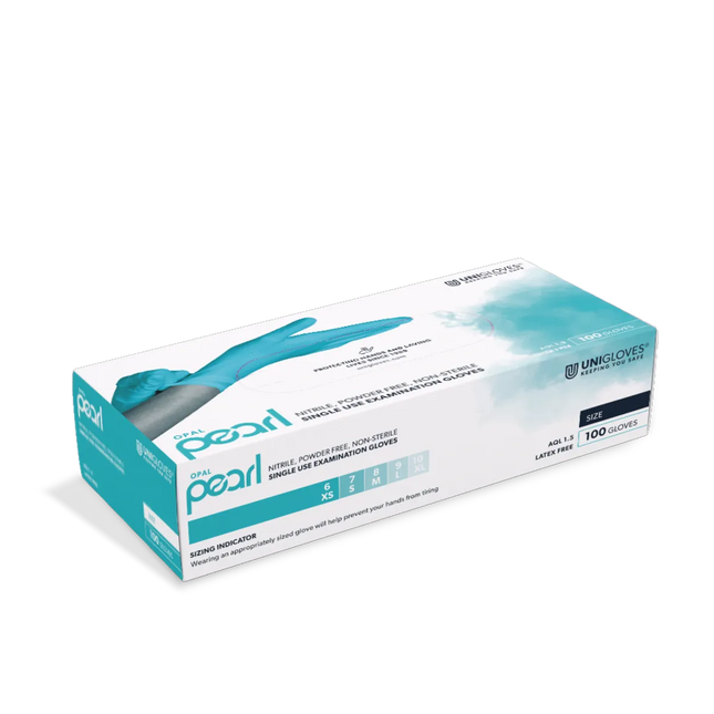 Unigloves OPAL PEARL® Nitrilhandschuhe türkis - Inkontinenz-markt.de