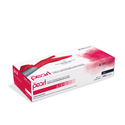 Unigloves RED PEARL® rote Nitrilhandschuhe - Inkontinenz-markt.de