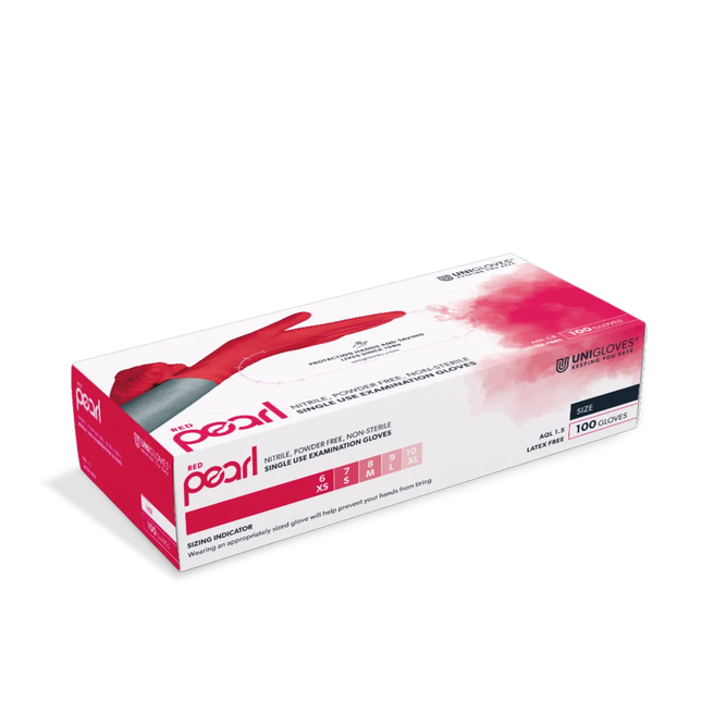 Unigloves RED PEARL® rote Nitrilhandschuhe - Inkontinenz-markt.de
