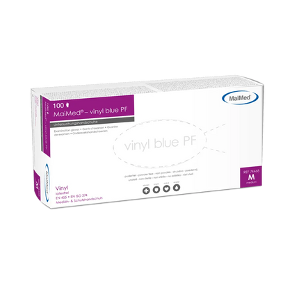 MaiMed vinyl blue Vinylhandschuhe Blau 100 Stück - Inkontinenz-markt.de